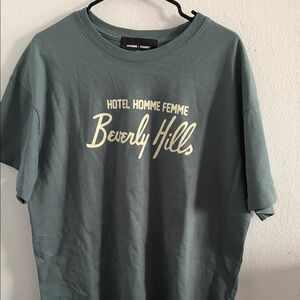 SOLD‼️Hotel Homme Femme Beverly Hills Graphic Tee - Sage Green